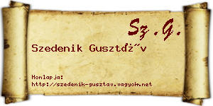 Szedenik Gusztáv névjegykártya